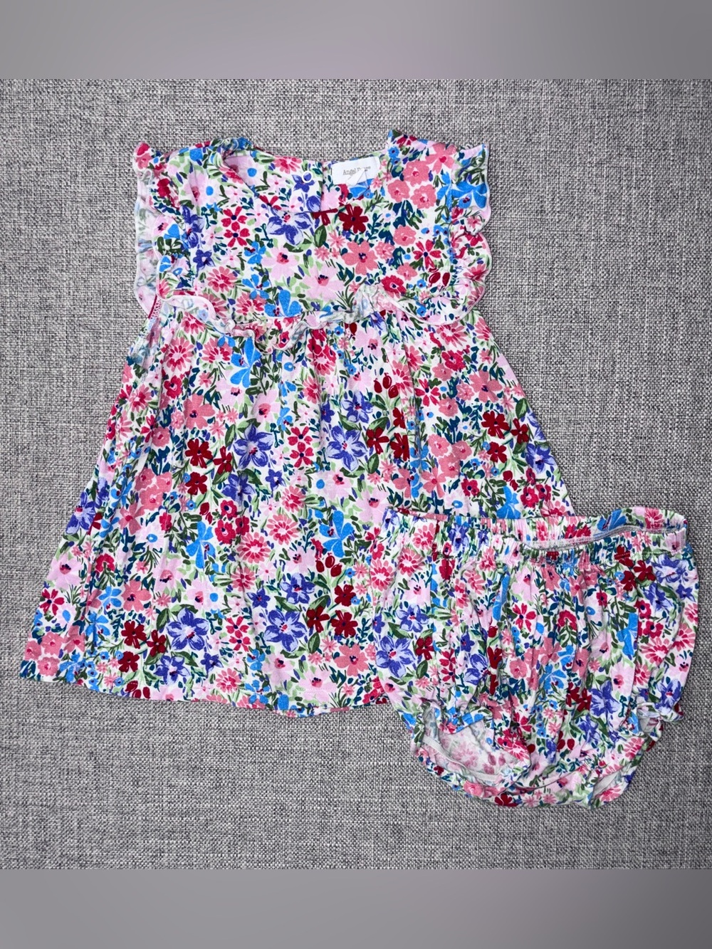 Angel Dear 18-24m bamboo fabric dress and matching diaper cover VGUC